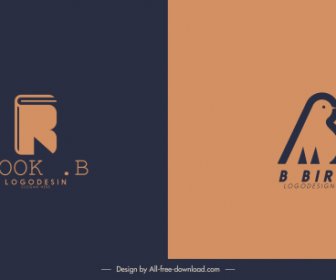 логотип шаблоны книги птица эскиз плоский классический дизайн