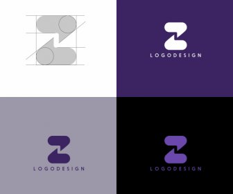 шаблоны логотипа Z форма эскиз симметричных пузырьков речи