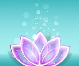 Lotus Hintergrund Lila Symbol Glänzend Funkelnde Bokeh Dekor