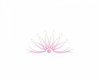 lotus logotype flat pink symmetrical outline