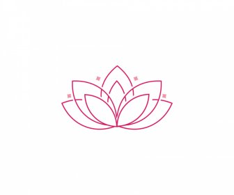 Logotipo De Lotus Flat Pink Symmetrical Outline -2