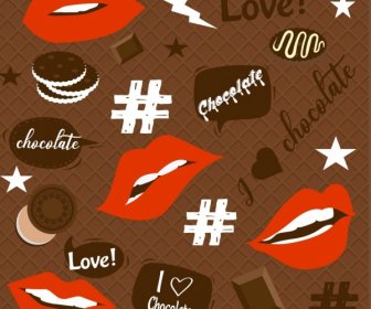 Love Background Chocolate Backdrop Lips Signs Decoration