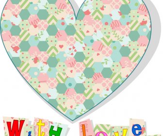 Liebe Kartendesign Mit Herzen Und Süße Buchstaben