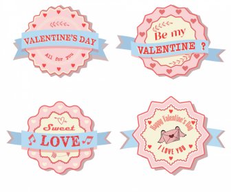 Love Labels Collection Elegant Classical Ribbon Hearts Decor