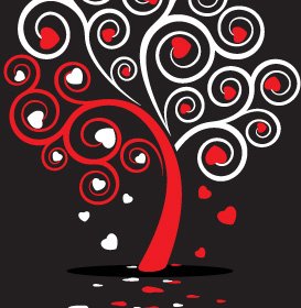 Love Tree Vector Graphic