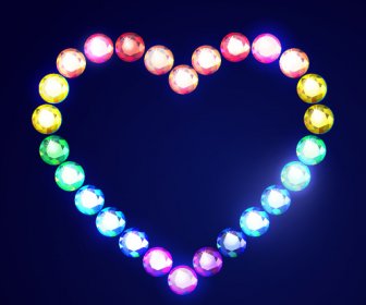 الحب مع ناقلات تصميم الماس الملونة