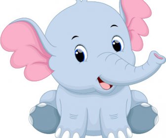 Gajah Kartun Indah Vektor