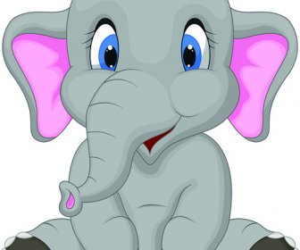 Gajah Kartun Indah Vektor