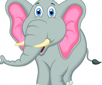 Gajah Kartun Indah Vektor