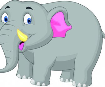Gajah Kartun Indah Vektor