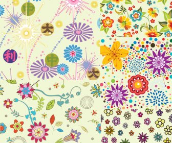 Lovely Flowers Backgrounds Vector Graphic