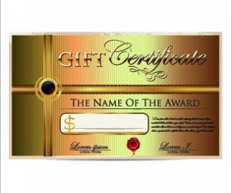 Luxurious Gift Certificate Golden Template Vector