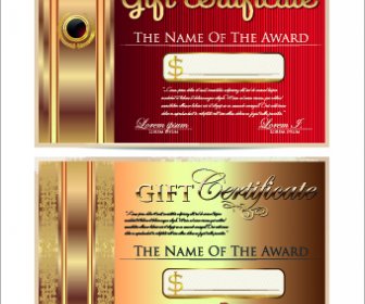 Luxurious Gift Certificate Golden Template Vector