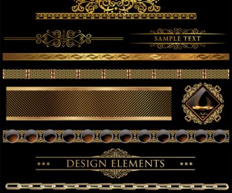 Elementos Luxuosos Ornamentos Dourados