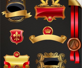 Luxurious Royal Label Golden Vector