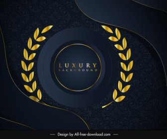 Luxury Background Wreath Decor Elegant Dark Black Design