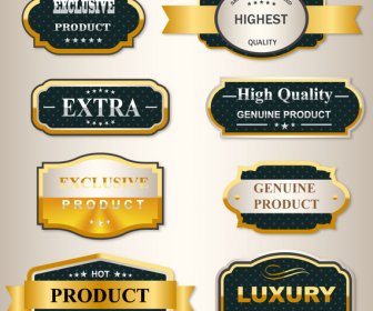 Luxury Badge And Ribbon Golden