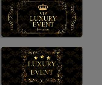 Luxury Event Invitation Cards Dark Elegant Design