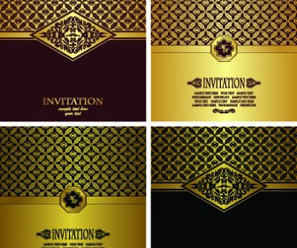 Fundo De Cartões De Convite Dourado Luxo