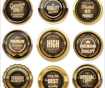 Labels De Qualité Or Luxe Premium