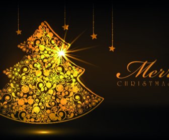 Luxyry Golden15 Christmas Baubles Vector Background