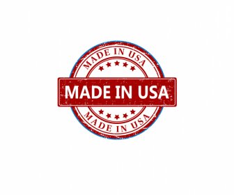 Made In The Usa Badge Template Classical Flat Red Decor