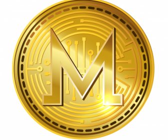 maker coin sign icon shiny luxury golden design