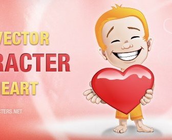 Male Vector Character With A Heart