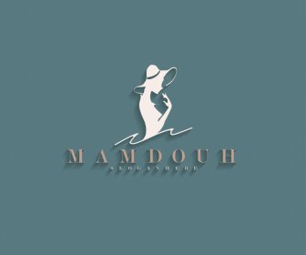 Mamdouh Logotipo Da Empresa Modelo Contorno De Silhueta Plana