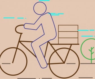 남자 테마 색 아파트 자전거 스케치
