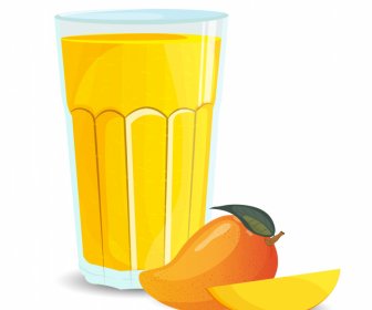   Mango Smoothie Glass Icon Desain Klasik