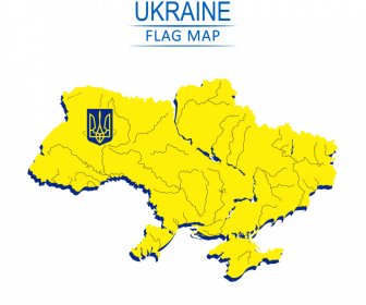 マップウクライナ広告バナーテンプレートフラグカラー要素地理スケッチ
