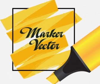 marker pen advertising yellow grunge decoration