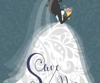 Matrimonio Poster Sposa Silhouette Abito Elegante Arredamento Classico