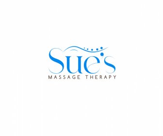 Massage Therapy Logo Template Flat Calligraphic Texts Design