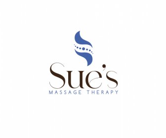 Massage Therapie Logo-Vorlage Flache Elegante Texte Symmetrische Kurven Dekor