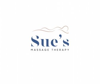 massage therapy logo typo template elegant texts curves sketch