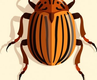 Può Icona Bug 3d Strisce Marroni Arredamento
