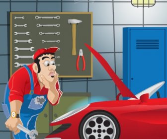 Mechanic Workshop Illustration