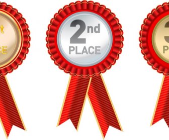 medals decoration illustration with red hem design