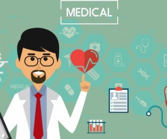 Elementi Di Progettazione Medica Medico Icona Vari Simboli Arredamento