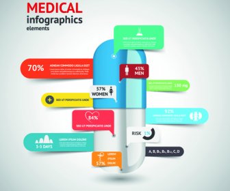 Medical Elements Infographics Vector