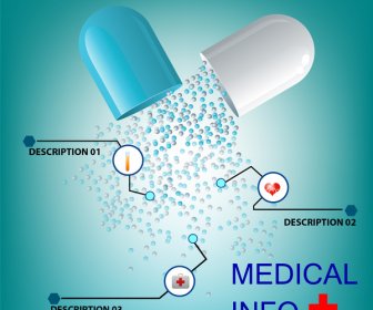 Medical Infographic Illustration With Broken Capsule