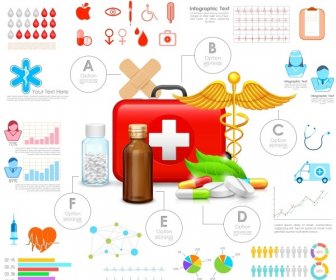 의료 의료 데이터 Infographics 벡터