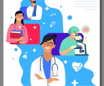 Medizinisches Poster Healthcare Job Elements Skizze