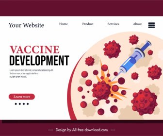 Medicine Web Site Banner Viruses Injection Needle Sketch