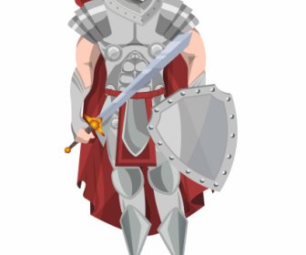 Medieval Ancient Knight Icon Metallic Armor Decor