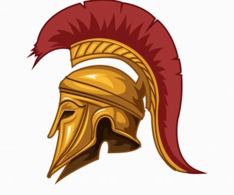 Mittelalterliche Ritter Helm Symbol Farbige Klassische 3d Skizze