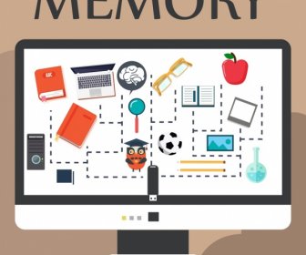 記憶體背景電腦螢幕物件圖示裝飾
