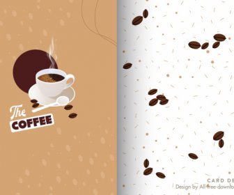 Menü-Karte Vorlage Kaffee Tasse Bohnen Dekor